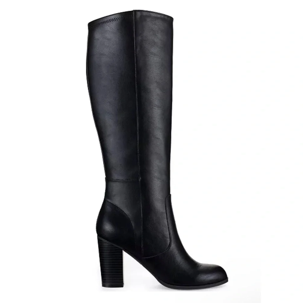 Style & Co Addyy Dress Zipper Boots in Smooth Black, Size 5.5, NEW in Box